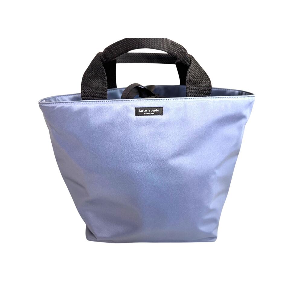 Kate Spade blue nylon tote bag structured purse NWOT with dust bag